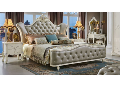 Bed Polsterbed Hout Luxe Chesterfield Leder Bedden Slaapkamer Massief hout