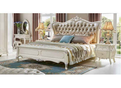 Koninklijk bed Chesterfield Palace Leer Bedden Hotel Tweepersoonsbed Massief hout