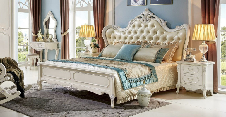 Luxe bedden Hotel Koninklijk Chesterfield bed Tweepersoonsbed Barok massief hout