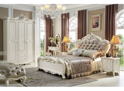 Klassiek Rococo Barok stijl bedden Lederen Chesterfield Tweepersoons Hotelbed Antiek