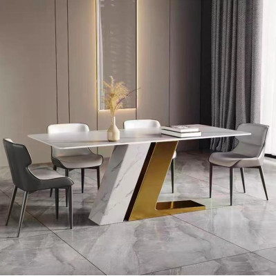 Tafels Ontwerp Tafel Luxe Marmer Imitatie Meubels Eetkamer Eettafels Modern Goud