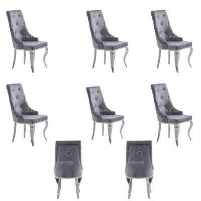 6x Stoel Chesterfield Designer Gestoffeerde Stoelen Zit Textiel Set Nieuw