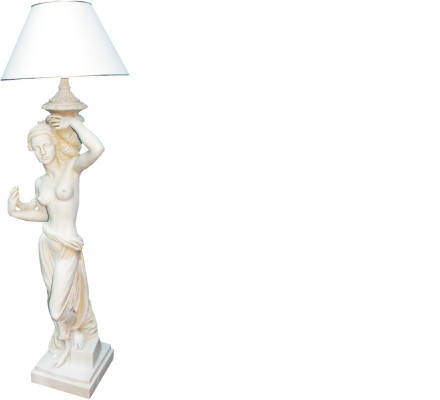 Antieke stijl figuur levensgroot met verlichting staande lamp vloerlamp lampenlamp lampen