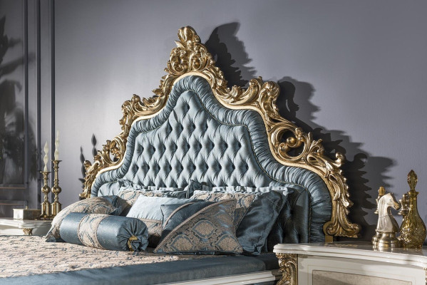 Luxe tweepersoonsbed Chesterfield barok bedden slaapkamermeubels knoppen