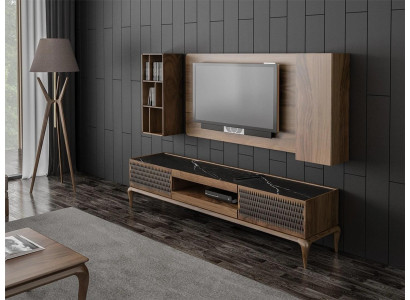 Houten meubel woonkamerset 4-delig tv-standaard boekenplanken woonkamer tv-frame nieuw