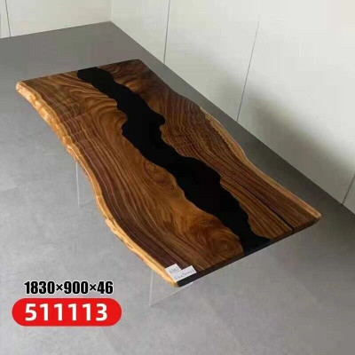 Tafel Epoxyhars Eettafel Echt Hout Massief Tafels 183x90 Riviertafel