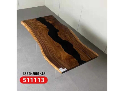 Tafel Epoxyhars Eettafel Echt Hout Massief Tafels 183x90 Riviertafel