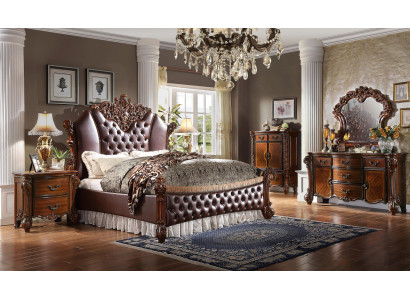 Bed 2x Bedside tables 3-piece Set Furniture Baroque Rococo Bedroom 180x200