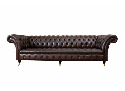 Chesterfield 4-zits leren woonkamer designbanken sofa meubelen nieuw