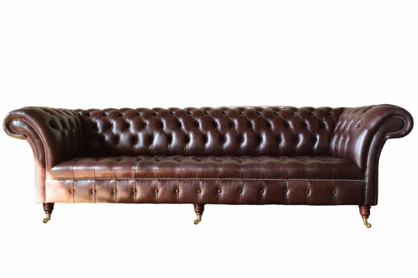 Bank Chesterfield Bank Bekleding Zitje Lederen Bank Bruin Designer