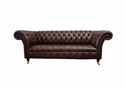 Bankstel 3-zits Chesterfield leren bank woonkamer designer banken stofferen