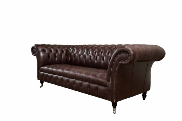 Bankstel 3-zits Chesterfield leren bank woonkamer designer banken stofferen