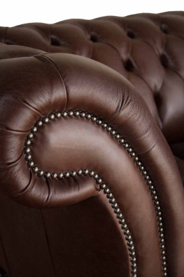 Bankstel 3-zits Chesterfield leren bank woonkamer designer banken stofferen