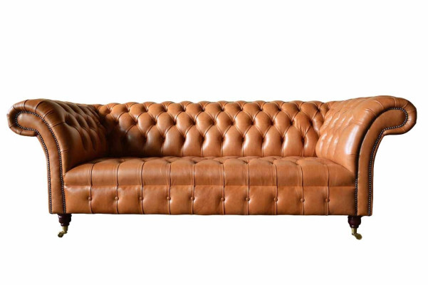 Bankstel 3 zits moderne Chesterfield banken banken gestoffeerd bruin nieuw