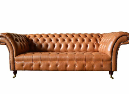 Bankstel 3 zits moderne Chesterfield banken banken gestoffeerd bruin nieuw