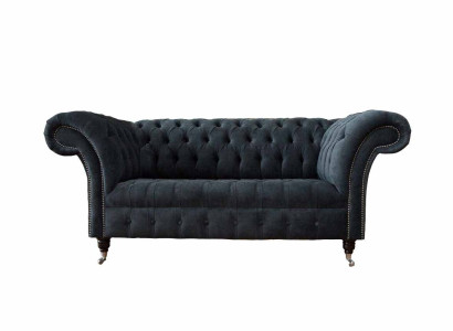 Bankstel 2-zitter bank Chesterfield design luxe textiel gestoffeerde nieuw