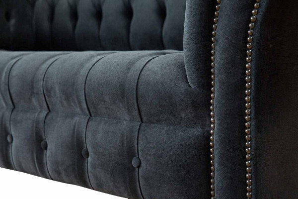 Bankstel 2-zitter bank Chesterfield design luxe textiel gestoffeerde nieuw