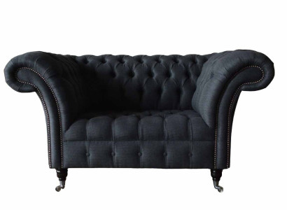 Bank Bekleding Bankstof Chesterfield Banken 1,5 zitsbank Losse fauteuil Grijs