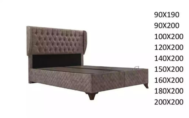 Bed Chesterfield bedden voor slaapkamer textiel 180x200cm inclusief matras