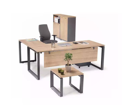 Exclusief hoekbureau kantoormeubels bruin hoektafel thuiskantoor nieuw