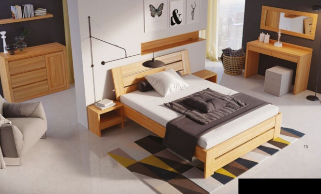 Houten bed Echt hout Bedden Slaapkamer Hotel 180x200 Stijl Massieve meubels