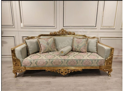 Klassieke driezitsbank Barok Beige 3-zitsbank Bankstellen Meubels Sofa's