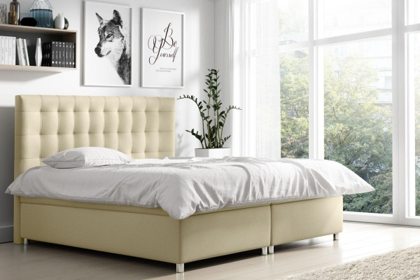 Bedlade gestoffeerd boxspringbed design tweepersoons hotel modern bed 160x200 nieuw