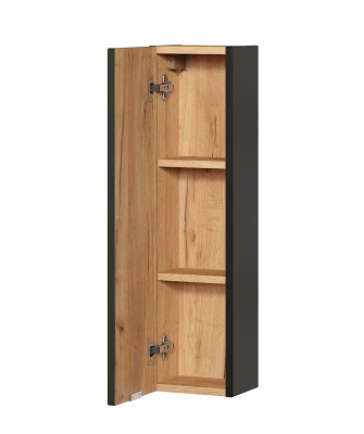 Badkamer badkamermeubel plank kast bruine kasten apotheek hout