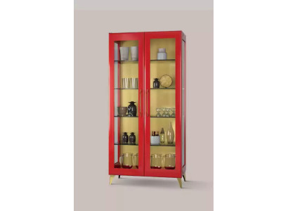 Vitrine Mooi Rode Glazen Kast Vitrines Hout Glas Woonkamer Modern Luxe