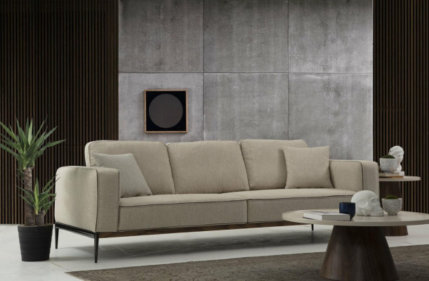 Bank Driedeck Couch Stof Modern Sofas Ontwerp Woonkamer Beige