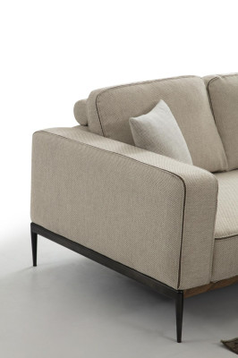 Bank Driedeck Couch Stof Modern Sofas Ontwerp Woonkamer Beige