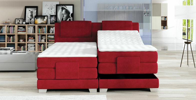 BOXSPRINGBED ONTWERP BED TOPPER BINNENVERING TWEEPERSOONSBED BEKLEED BED ELEKTRISCH