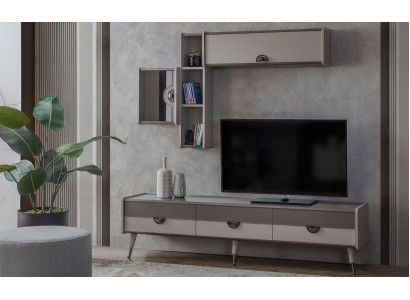 Beige woonkamer dressoir Stevige tv-standaard Laag dressoir Luxe rekken