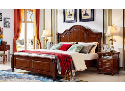 Klassiek tweepersoonsbed slaapkamer bed meubels hout bed massief bruin