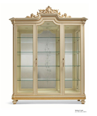 Vitrine kasten Vitrines Houten Luxe Woonkamer Meubels Kast Beige