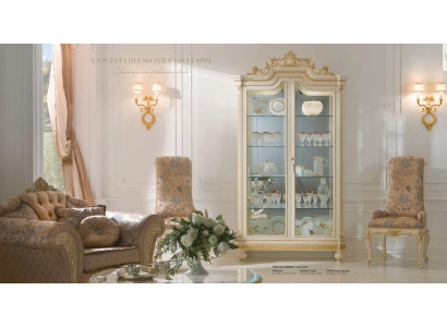 Vitrine kasten Vitrines Hout Luxe Woonkamer Meubels Beige Kast