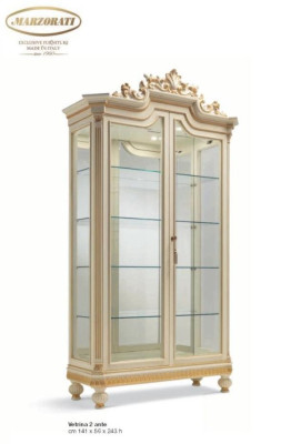 Vitrine kasten Vitrines Hout Luxe Woonkamer Meubels Beige Kast