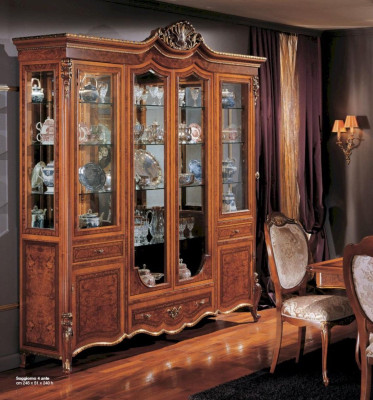 Vitrine Kasten Bruin Groot Vitrine Luxe Kast Hout Woonkamer