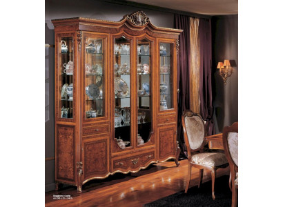 Vitrine Kasten Bruin Groot Vitrine Luxe Kast Hout Woonkamer