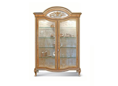 Vitrine Luxe Kasten Vitrines Hout Woonkamer Meubels Goud Beige