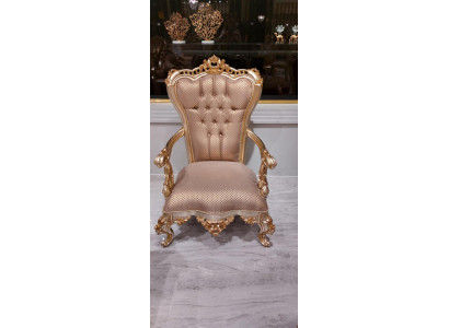 Beige Chesterfield fauteuil in antieke stijl fauteuils fauteuil barok rococo meubels