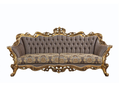 Klassieke Chesterfield bank Driezits Gouden frame Bankstellen