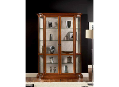 Glazen kast Luxe vitrinekasten Bruin Vitrine Klassieke Italiaanse meubels