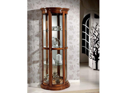 Klassieke vitrinekast glazen kast vitrine houten woonkamer luxe bruin dressoir