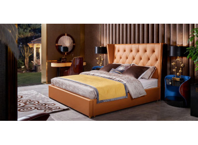 Bed slaapkamer meubilair 6-delig. Leder compleet set design Luxe bedden