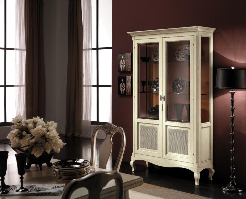 Vitrine Hout Luxe Kasten Klassiek Dressoir Design Meubelen Italiaans Bruin