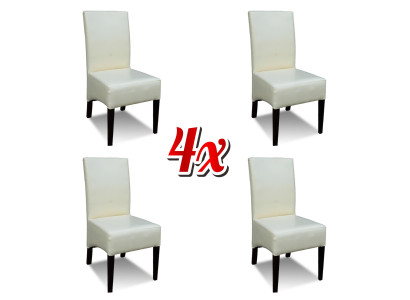 Witte fauteuil 4x Luxe Klassieke eetkamerstoel Stoelen Zitting Modern Massief Hout