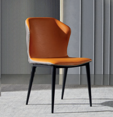 Zwart-oranje eetkamerstoel ontwerper stoelen moderne fauteuils nieuw