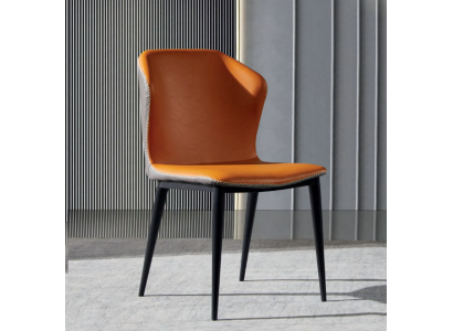 Zwart-oranje eetkamerstoel ontwerper stoelen moderne fauteuils nieuw