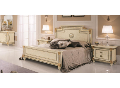 Bed 2x bedside table design bedroom Classic 3-piece Luxury Bed Set Furniture